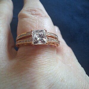 BRAND NEW, NEVER WORN, 1CT Engagement Ring and Wedding Band Set ROSE GOLD Sz 8.5